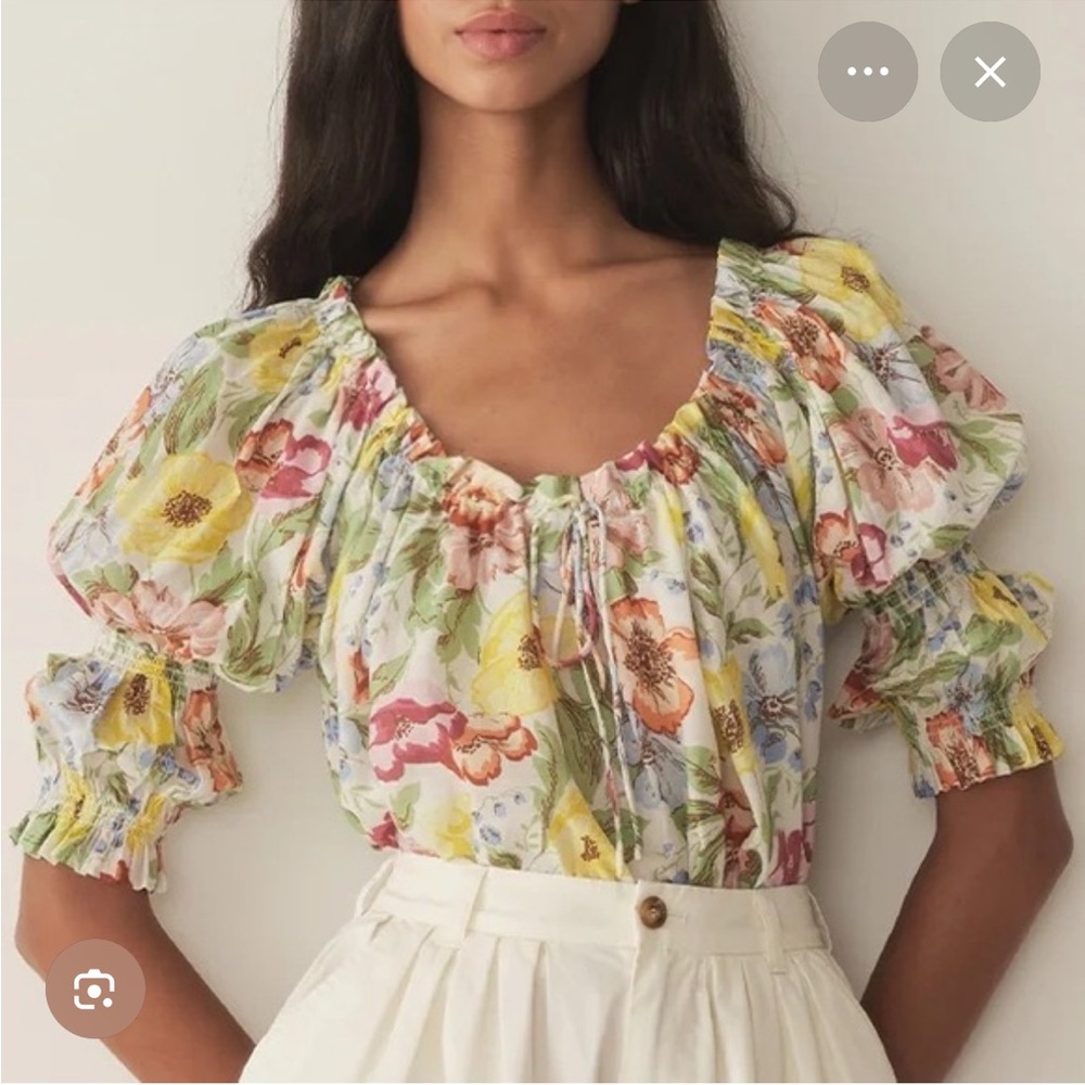 NWT DÔEN Inez Floral Cotton Top